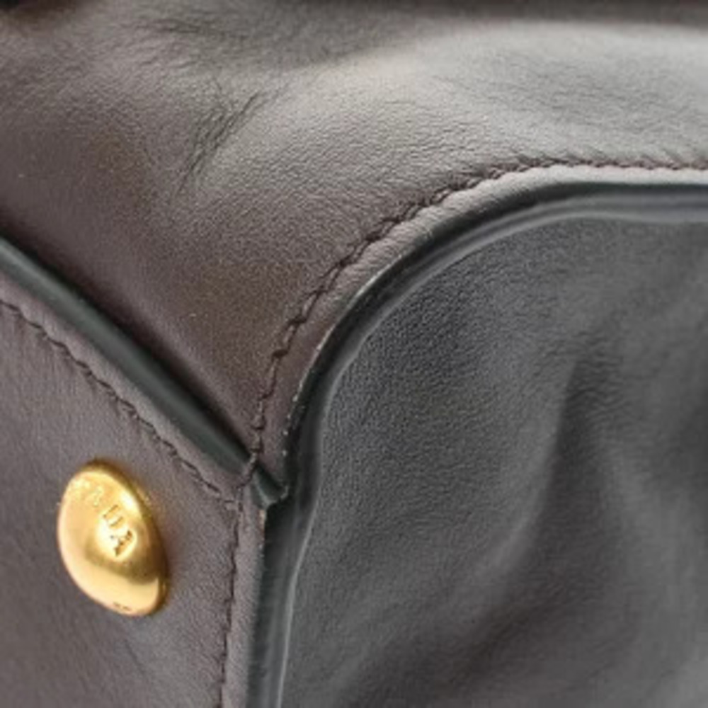 Prada Brown Calf Leather Front Pocket Wing Tote - Picture 6 of 9